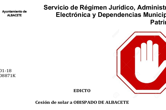 Intersindical-CLM (STE Y STAS) se opone a la cesión gratuita de suelo público al Obispado de Albacete Intersindical-CLM (STE Y STAS) se opone a la cesión gratuita de suelo público al Obispado de Albacete