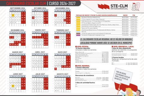 📅 CALENDARIO ESCOLAR | Curso 2026-2027 en Castilla-La Mancha